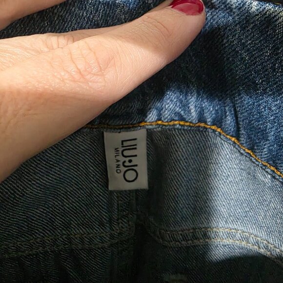 Liu Jo Milano Designer Jean Top & Skirt Set Women’s Size 6/27 Blue Denim - Picture 13 of 16